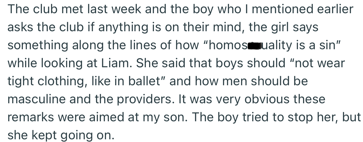 In one of their recent meetings, the new girl who just joined made some indirect snarky remarks at OP’s son.