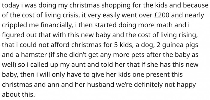 She had an epiphany that this could get expensive.