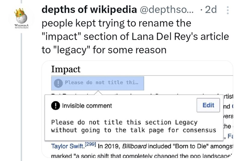 11. Do not title this section 'Legacy'
