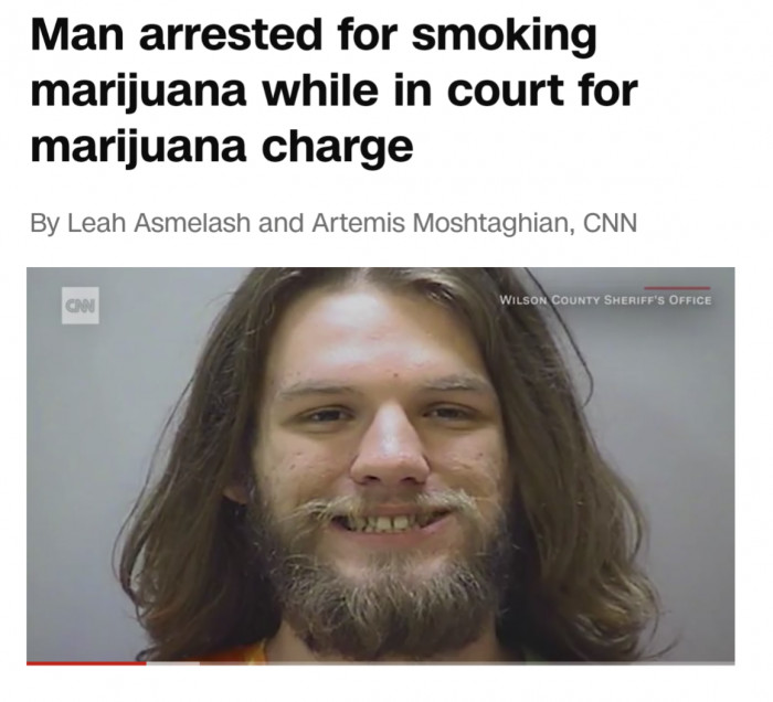 Man arrested for smoking marijuana while in court for marijuana charge