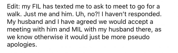 Later on, the OP added some updates to her post.