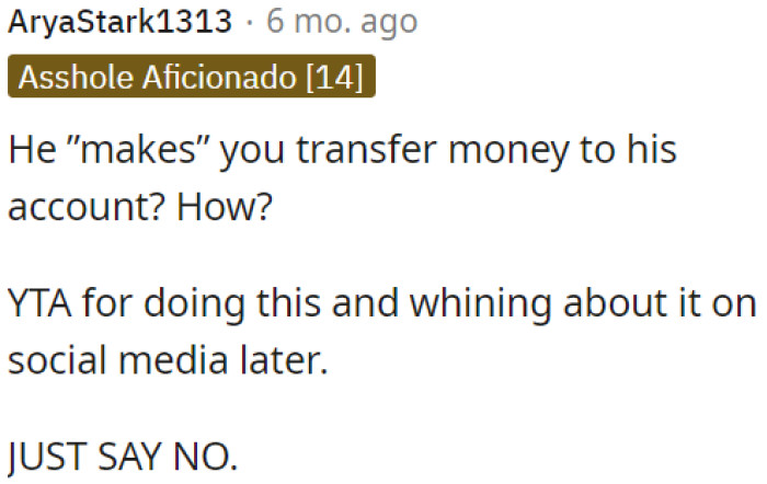 OP Just Needs to Simply Decline Such Requests.