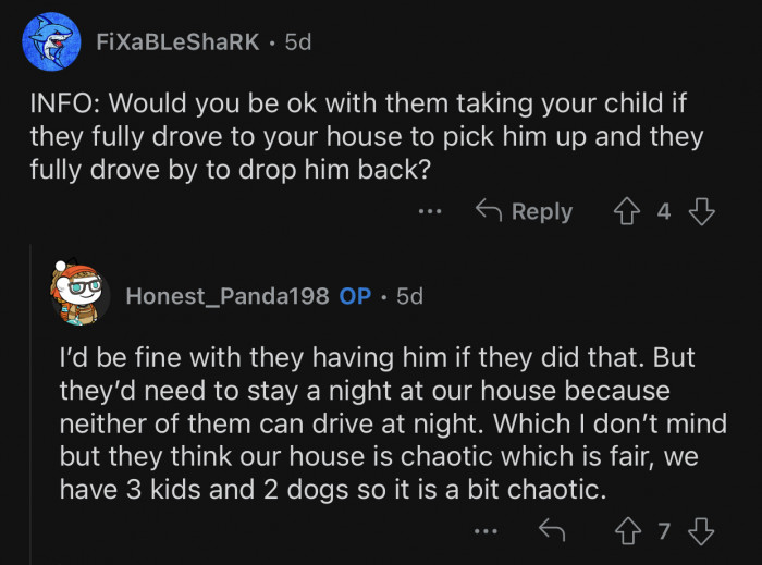 The in-laws think OP's house is chaotic.