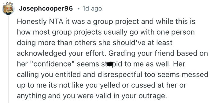 “Grading your friend based on her 