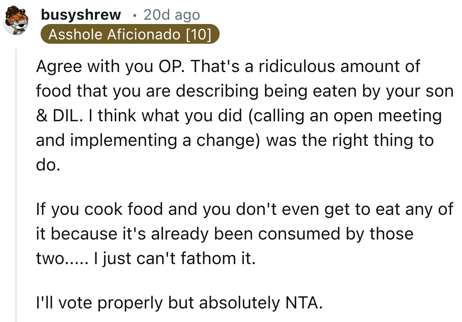 Son Ate a Very Large Portion of Food Alone