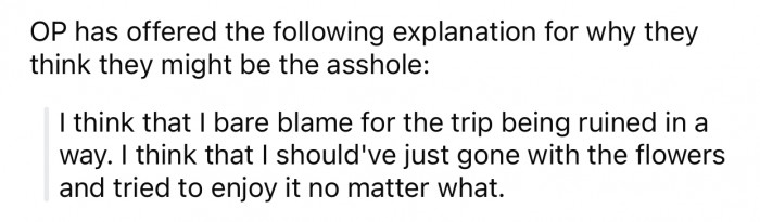 OP thinks she might potentially be the a-hole for the following reason: