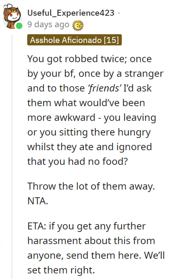 OP honestly needs new people in her life at this point.