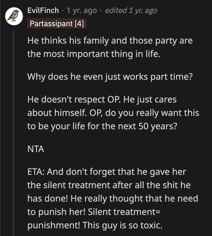 This isn't a great environment for a child to grow up in. OP's husband will not be a good role model for their kid.