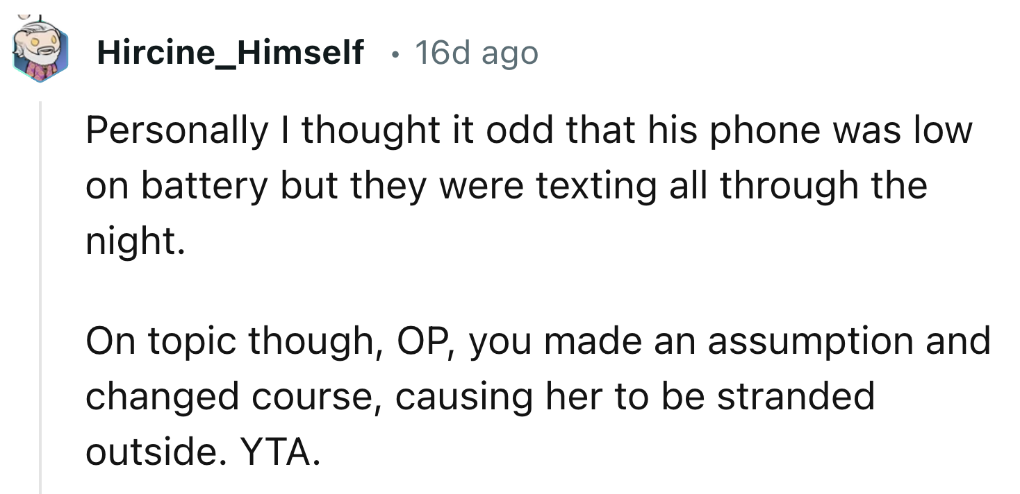 OP Caused Her To Be Outside The Whole Night