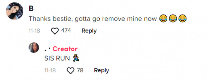 Umm, it seems that someone is aware they are doing the same thing as Rachel. Rachel advises them to run.