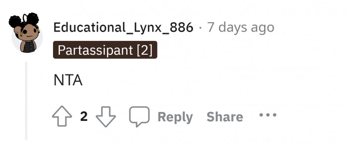 20. Not the a**hole.