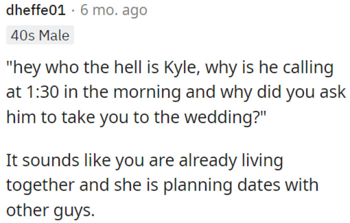 OP needs to ask her about the late-night calls.