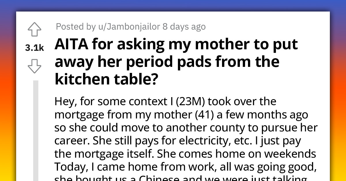 Redditor Scolds Mom For Storing Period Pads On The Kitchen Table, Sparks Accusation Of Shaming