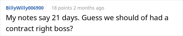My notes say 21 days.
