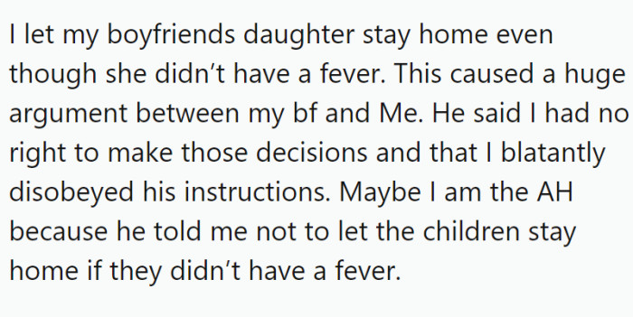 OP has offered the following explanation for why they think they might be the a-hole: