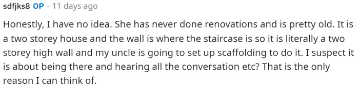 It turns out that OP is confused too, but she thinks her mom wants to come to hear what they will talk about.