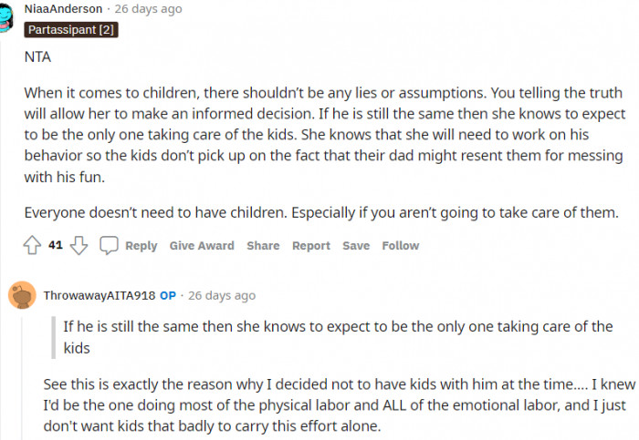 9. Didn't want to carry the whole effort alone