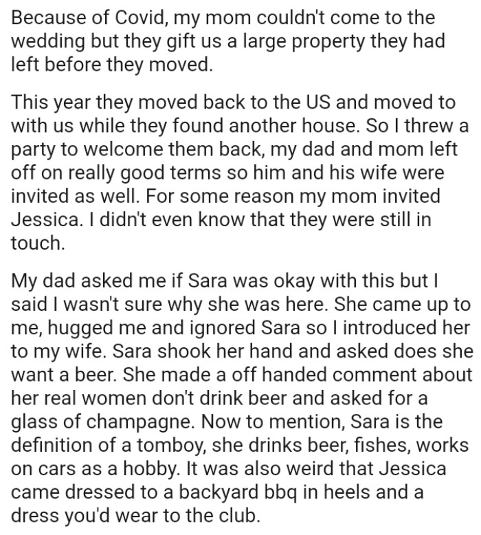 She made an offhand comment about how real women don't drink beer and asked for a glass of champagne