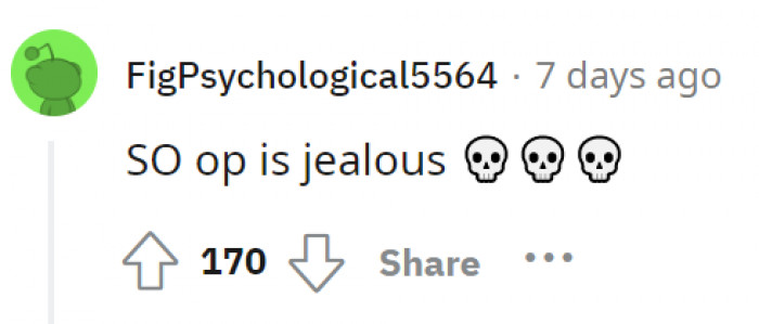 Despite OP’s denial of being in love with their coworker and being jealous, Redditors are still persistent.