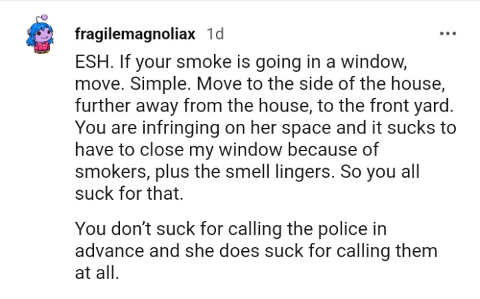 You are infringing on her right and it sucks