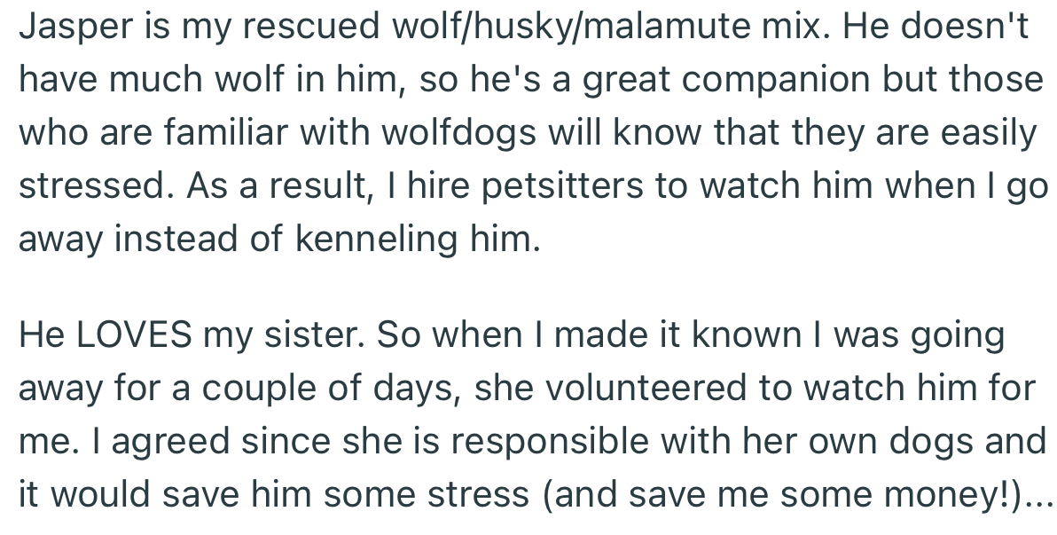 OP Left Her Dog in Her Sister’s Care to Travel for a Couple of Days