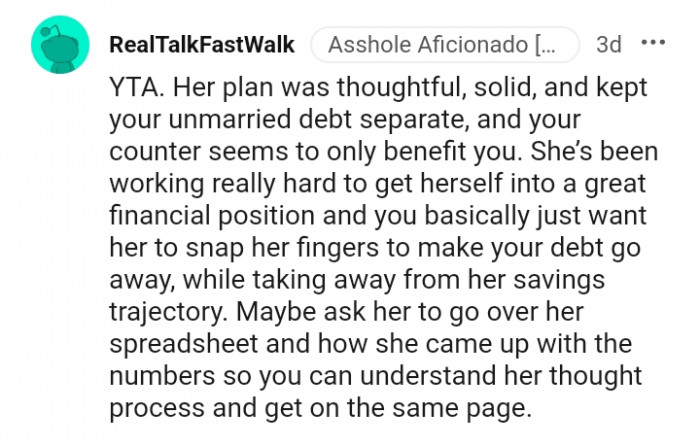 Her plan was thoughtful and solid