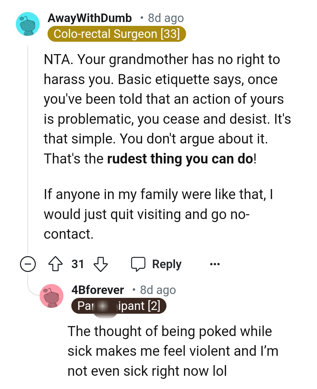 And the Comments from Other Redditors Roll In...