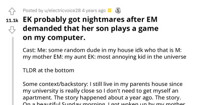 Entitled Mom Demands That Redditor Lets Her 8 Y.O. Son Play Games Even Though Warned They Are Scary, Gets Angry When Kid Starts To Cry