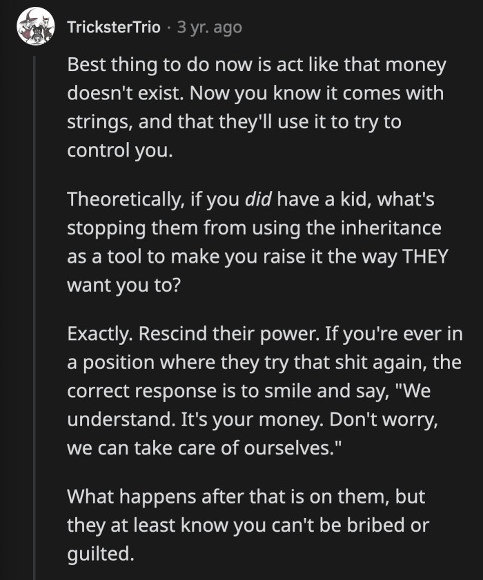 Walking away from a deal that comes with a trap is the best move OP and his fiancée could have made. They took their parents' only weapon, justifiably so.