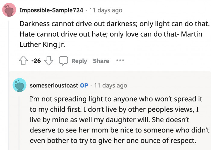 Of course, a discussion about racially motivated bullying cannot be complete without someone quoting Martin Luther King Jr. to defend the racist bully.