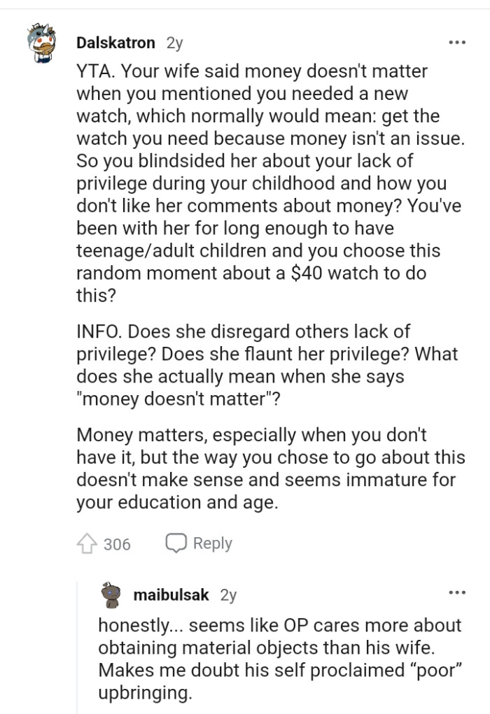 Does She Disregard Others' Lack of Privilege?