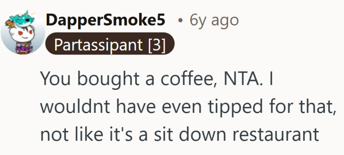 A quick purchase feels different from a full dining experience to many people.