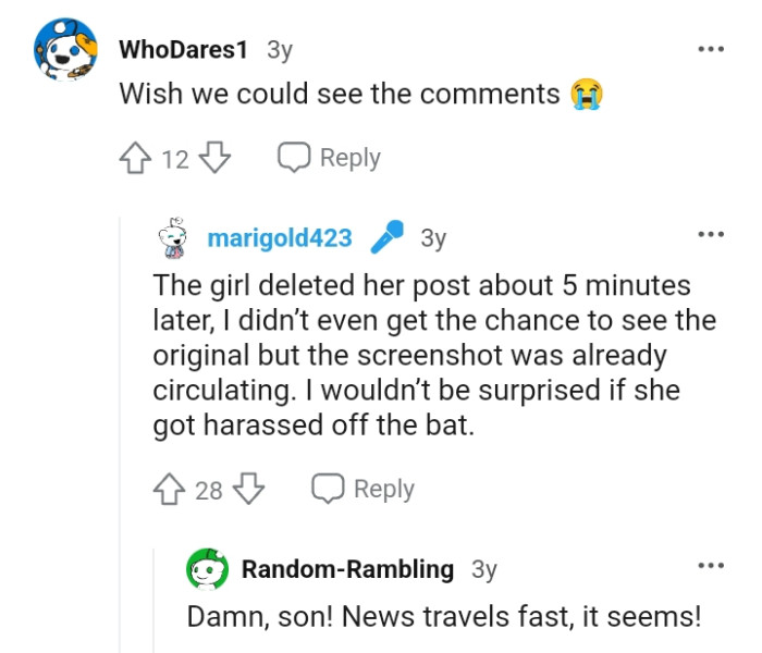 Apparently, the person deleted the post