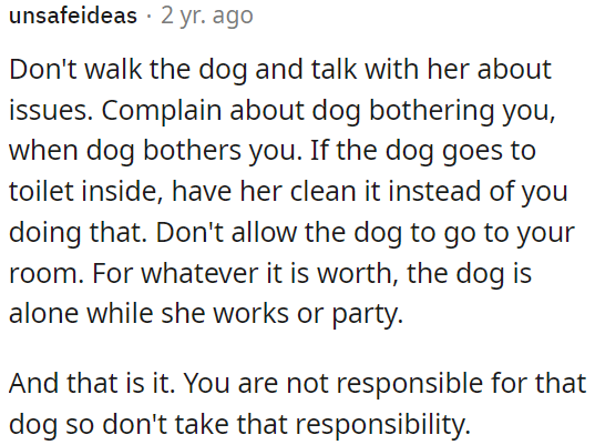 The owner is responsible for their dog.