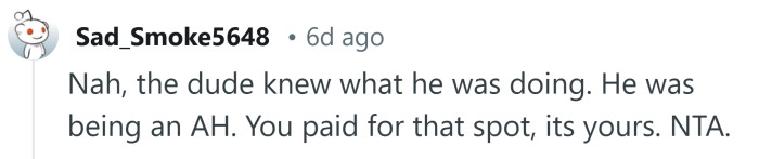 He knew the risk when he parked there.