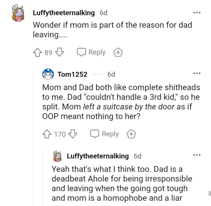 Dad is a deadbeat for leaving in the first place