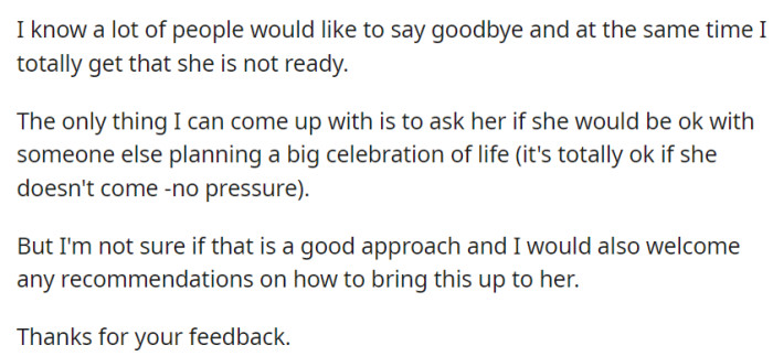 OP contemplates proposing that someone else plan a big 