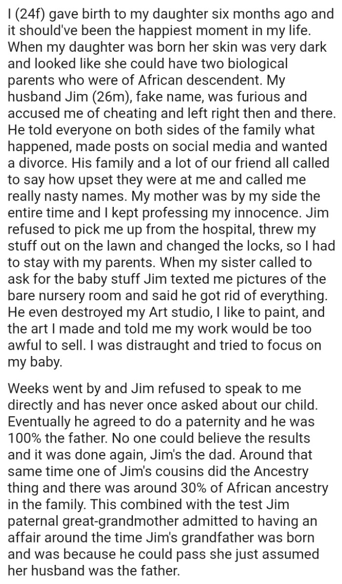 OP's mother was by her side the entire time and she kept professing her innocence