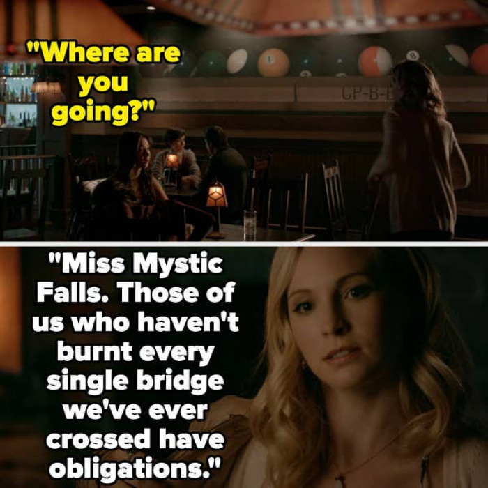 The next year, it repeats again with Caroline, the current Miss Mystic Falls, coming to assist, but despite several years passing, it is then forgotten about for the remainder of the show.