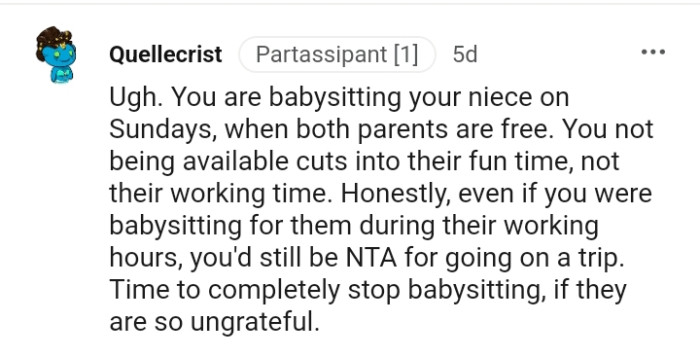 You'll still not be an AH for going on a trip