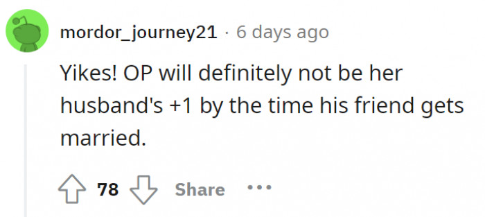 OP will never be in the same situation as the stranger. She is not 