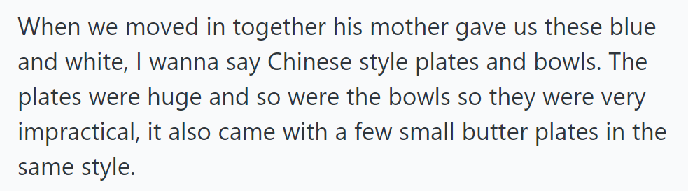 Mother-in-Law Gifted Them a Large, Impractical Chinese-Style Dinnerware Set.
