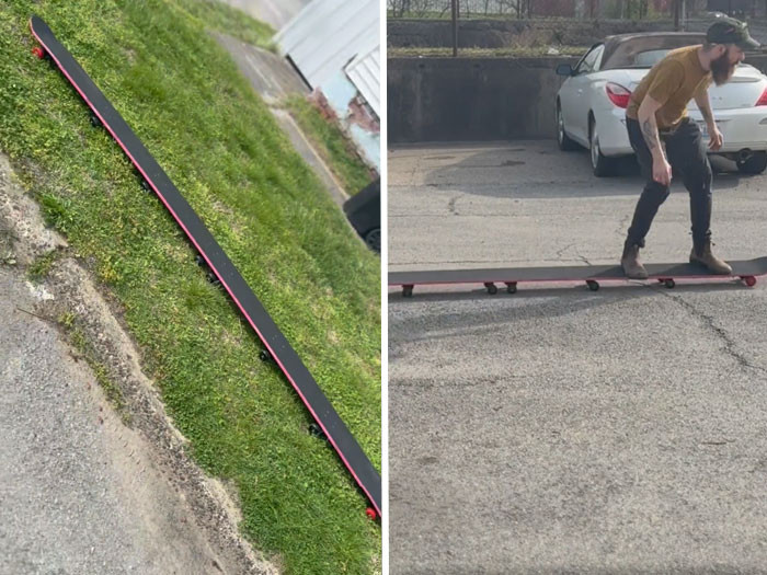 "10-Foot, 16-Wheel Skateboard"