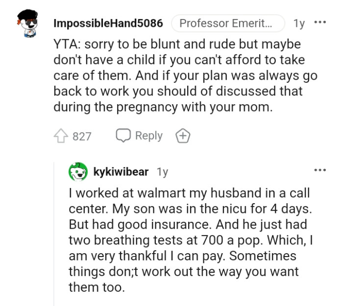 The OP should have discussed the pregnancy with her mom first