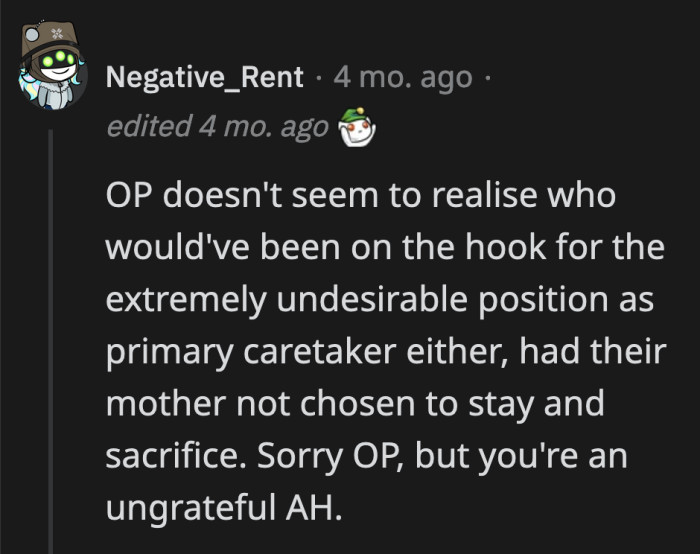 OP should listen to herself and understand that her grief is different from her mom's