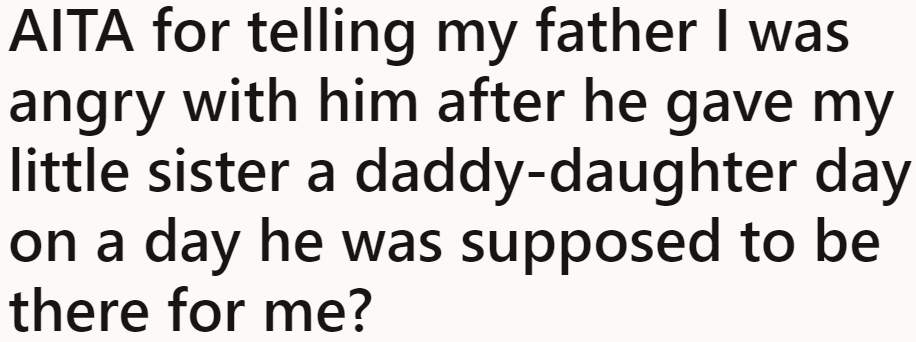 The OP got upset after her father broke his promise.