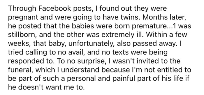 Via Facebook, the Redditor found out that his friend was expecting twins with his partner.
