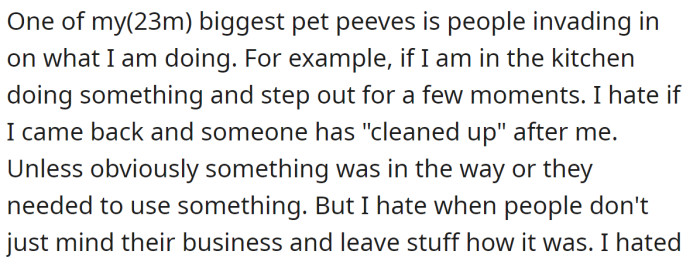 The OP explained his point of view: