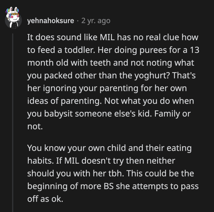 To Her, It Was Better to Ignore a Child's Needs Than to Admit That OP Correctly Gauged Her Own Son's Eating Habits