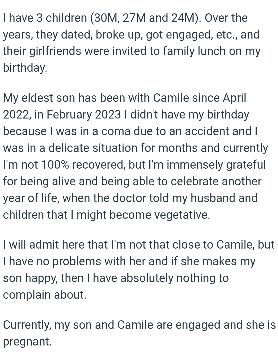 The OP Always Invited Her Kids' Girlfriends to Family Lunch on Her Birthday